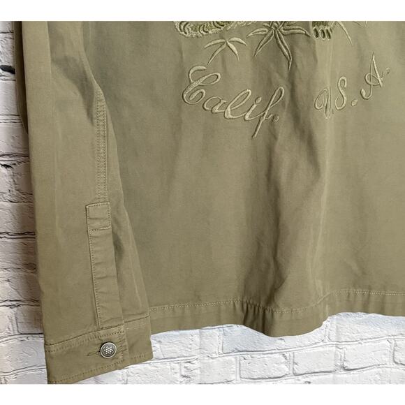 Lucky Brand Military Jacket $199 Embroidered Tiger Fighter Lover, Medium EUC - Picture 10 of 12